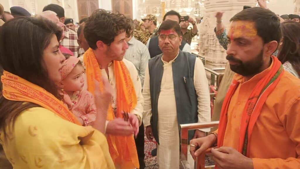Priyanka Chopra, Nick Jonas & Malti offer prayers at Ram temple in Ayodhya