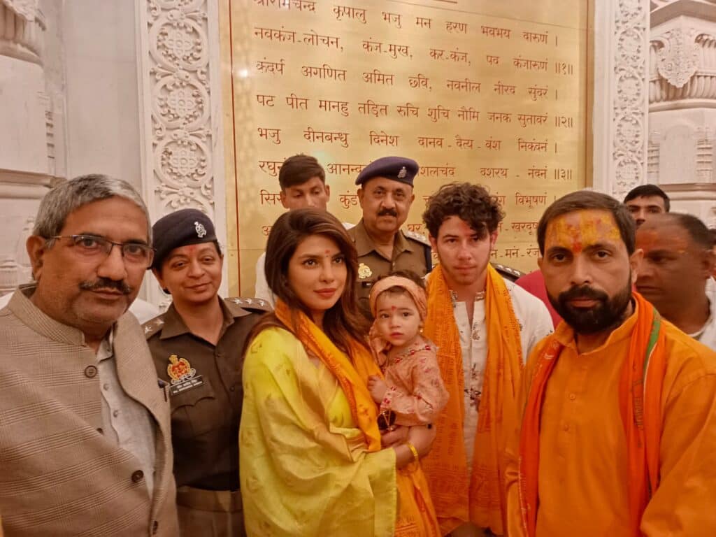 Priyanka Chopra, Nick Jonas & Malti offer prayers at Ram temple in Ayodhya