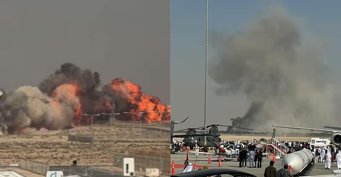 Moment Of Tejas Crash Tejas Fighter Crashes At Dubai Air Show
