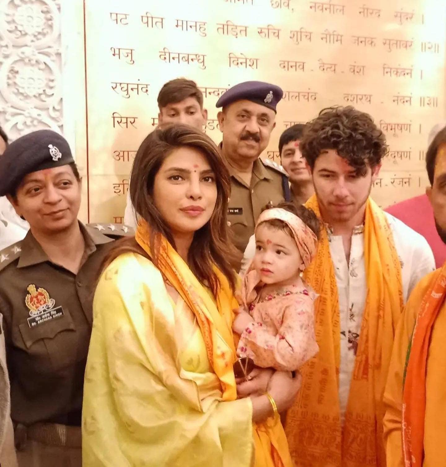 Priyanka Chopra, Nick Jonas & Malti offer prayers at Ram temple in Ayodhya