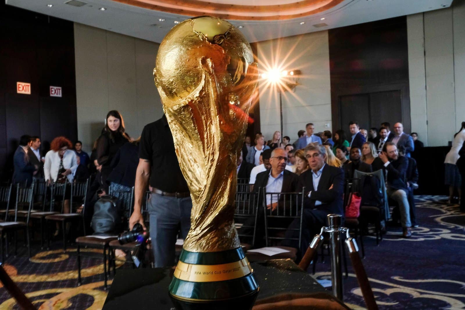 Official World Cup Trophy appears at FIFA/Frito Lay news conference ahead of 2026 World Cup