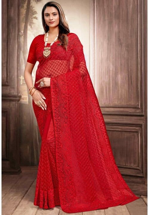 Saree in net fabric