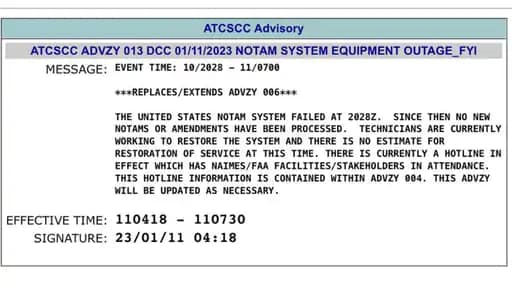 Air traffic came to a standstill in the US on Wednesday