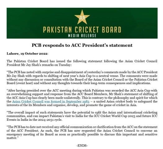 Asia Cup if hosted PCB Chief said pak