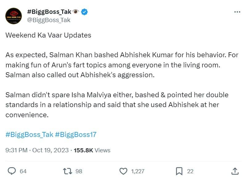 Bigg Boss 17: Salman Khan got angry at these two contestants, scolded them fiercely in the first Weekend Ka Vaar, this mistake proved costly